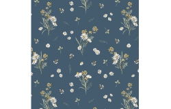 Tapeta Łąka Daisy Granat
