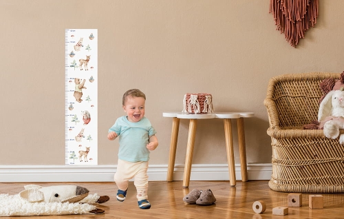naklejki na sciane - naklejki dla dzieci - naklejka miarka wzrostu - lesne zwierzeta - naklejaki lesne zwierzeta-male