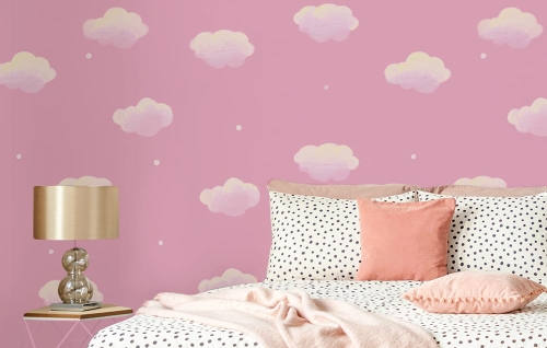 tapeta- tapeta z niebem-tapeta niebo-Obłoczki-rozowe-Tapeta do pokoju dziecka.jpg