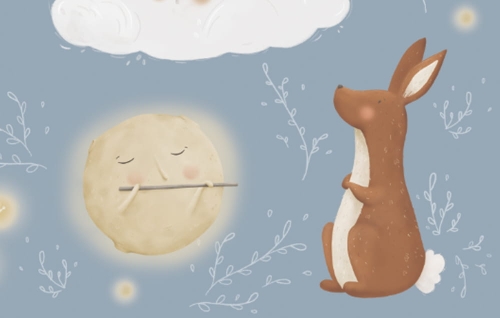 Tapeta-Noc-Las-Zwierzęta leśne-Niebo nocą-Gwiazdy-Księżyc-Tapeta dla dzieci-pokoj dziecka.jpg