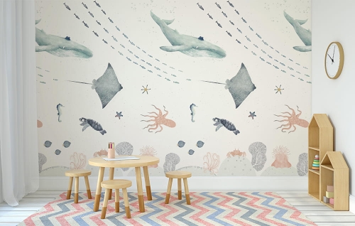 Sea Animals wallpaper mural 