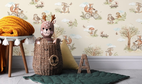 Tapeta-Zwierzęta leśne-Las-Lesny świat-Misie-Lis-Jeze-bez3.jpg