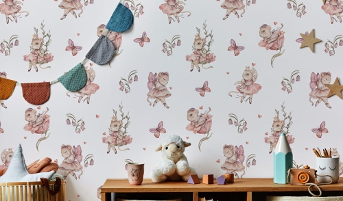 Tapeta-Zwierzęta leśne-myszka-mouse-baletnica-tapeta do pokoju dziecka.jpg