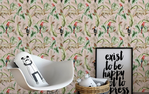 Tapeta-Zwierzęta egzotyczne-Zwierzęta-Dżungla-Safari-tapeta dzieci-tapeta do pokoju dziecka-roz-jungle.jpg