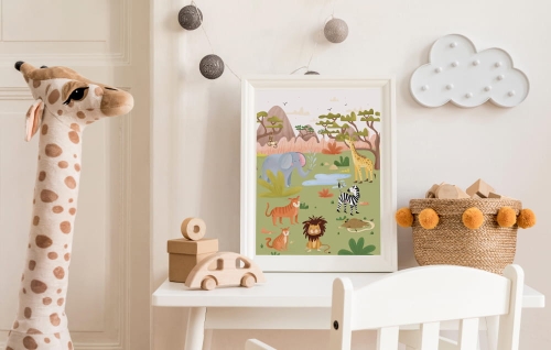 Plakat-Zwierzęta egzotyczne-Zwierzęta afrykańskie-Safari-plakat dla dzieci.jpg