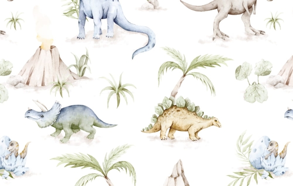 Tapeta Dinozaury Biel