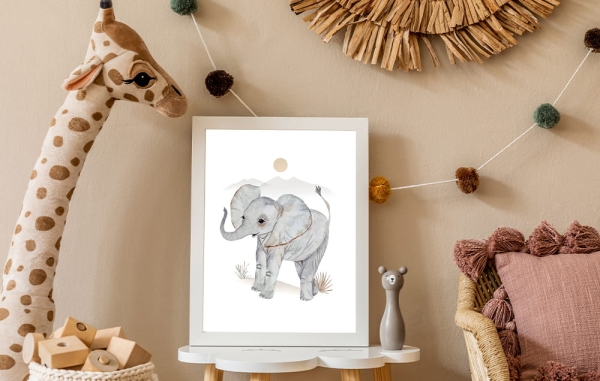 plakat-plakat do pokoju dziecka-plakat safari-plakat slon