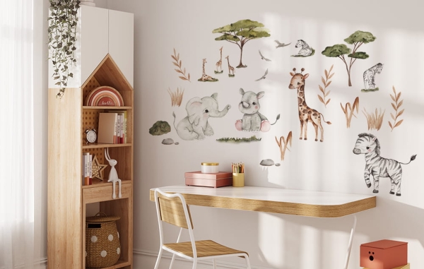 Naklejki na ścianę Safari Ciekawski Słonik