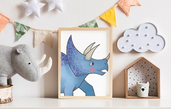 Plakat-Zwierzęta-Dinozaury-Triceratops-Plakat dla dzieci2.jpg