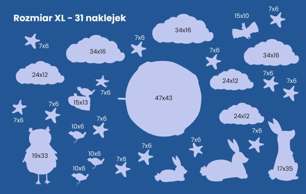 Tapeta-Noc-Las-Zwierzęta leśne-Niebo nocą-Gwiazdy-Księżyc-Tapeta dla dzieci-naklejki scienne-pokoj dziecka-wymiarXL.jpg