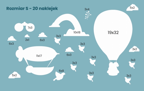 Naklejki na ścianę-Niebo-Podniebny świat-Balony-Chmury-Ptaki-Naklejki na ścianę dla dzieci-rozmiaryS.jpg