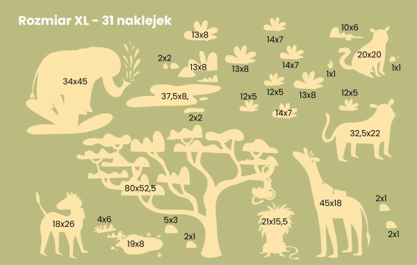 naklejki na ścianę-Zwierzęta egzotyczne-Zwierzęta afrykańskie- Safari-naklejki na ścianę dla dzieci-rozmiar-pokoj xl.jpg