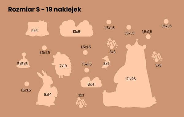 Naklejki na ścianę-Zwierzęta lesne- wymiary-Las-Leśny świat S.jpg