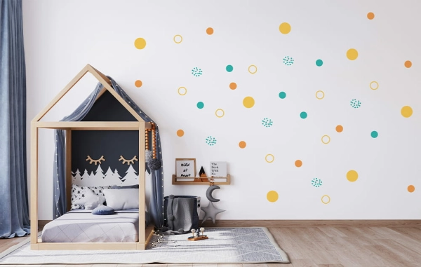 135 Orange Dots Wall Stickers 