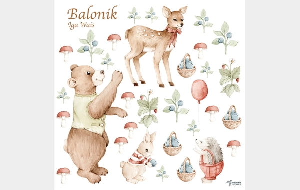 Naklejki na ścianę-Zwierzęta leśne-Las-Lesny świat-Misie-Sarenki-Jeze-wymiary.jpg