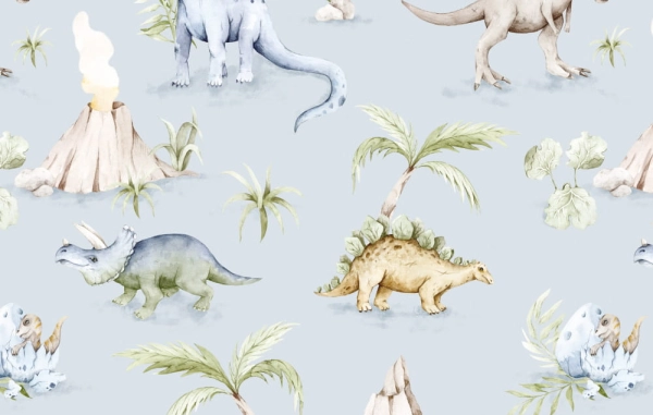Tapeta Dinozaury Błękit