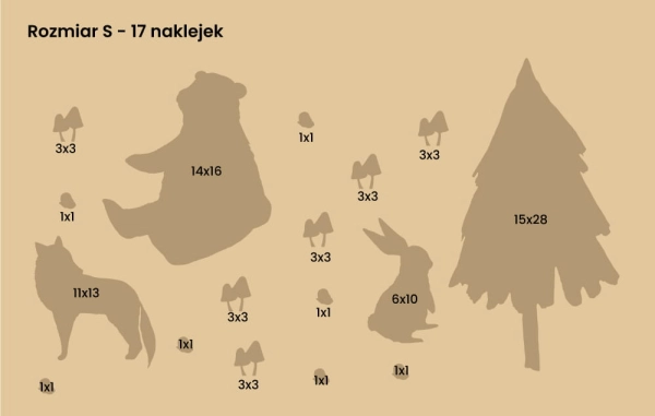 Naklejki na ścianę-Zwierzęta leśne-Las-Lesny świat-Misie-Sarenki-Jeze-odwaga-s.jpg