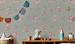 Tapeta Myszki Baletnice Zieleń