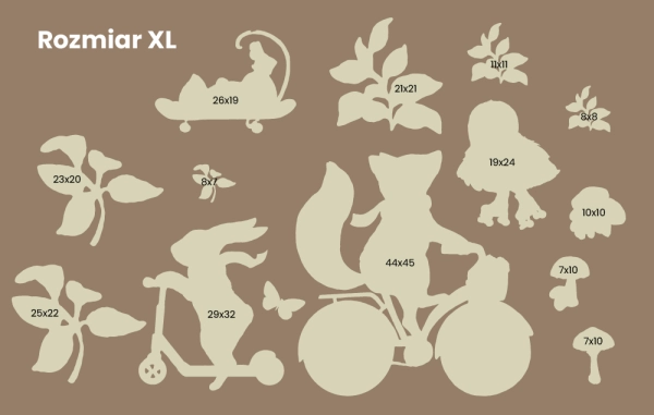 Naklejki na ścianę-Zwierzęta leśne-Las-Lesny świat-Misie-Lis-Jeze-XL.jpg