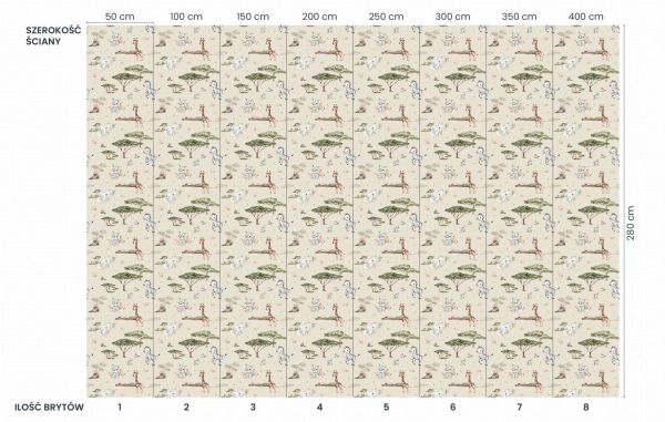 Tapeta dla dzieci-Zwierzęta egzotyczne-Zwierzęta afrykańskie-Safari-tapeta dzieci-safari-bez6.jpg