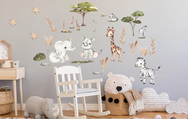 naklejki na ścianę-Zwierzęta egzotyczne-Zwierzęta afrykańskie- Safari-naklejki na ścianę dla dzieci-zoo-slonik.jpg