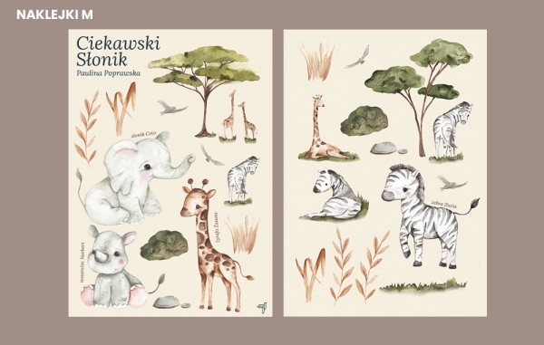 naklejki na ścianę-Zwierzęta egzotyczne-Zwierzęta afrykańskie- Safari-naklejki na ścianę dla dzieci-zoo-slonik-ksiazka4.jpg