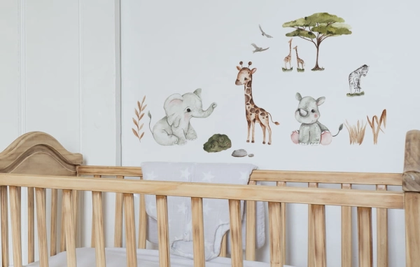 naklejki na ścianę-Zwierzęta egzotyczne-Zwierzęta afrykańskie- Safari-naklejki na ścianę dla dzieci-zoo-slonik-S.jpg