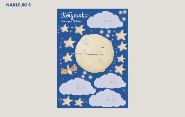 Tapeta-Noc-Las-Zwierzęta leśne-Niebo nocą-Gwiazdy-Księżyc-Tapeta dla dzieci-naklejki scienne-pokoj dziecka-wymiarS.jpg