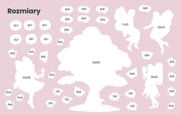 Naklejki na ścianę-naklejki sensoryczne-Różowe naklejki-świat księżniczek-świat wróżek-ogrod-Księżniczki-Wróżki-Las-naklejki na ścianę dla dzieci-6.jpg