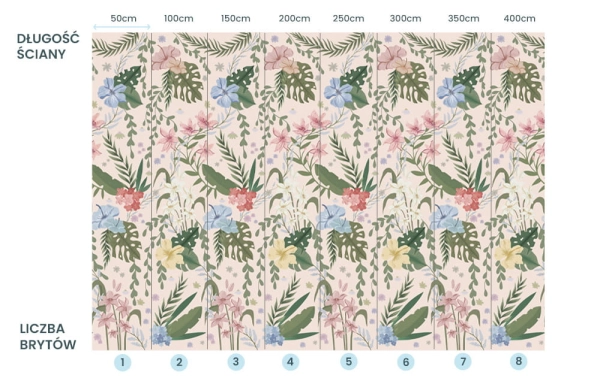 Tapeta na ścianę- Kwiaty na ścianie- Tapeta boho - Tapeta w kwiaty - Tapeta retro.jpg
