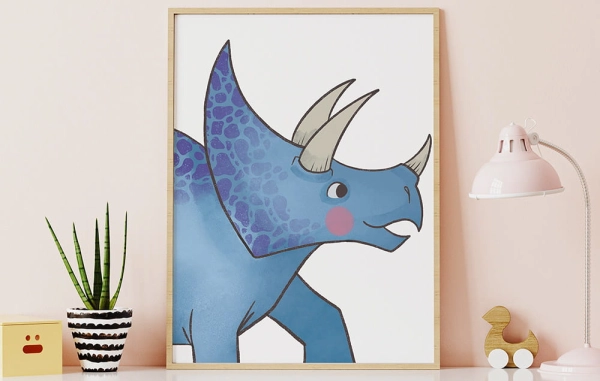 Plakat-Zwierzęta-Dinozaury-Triceratops-Plakat dla dzieci.jpg