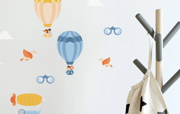 Naklejki na ścianę-Niebo-Podniebny świat-Balony-Chmury-Ptaki-Naklejki na ścianę dla dzieci-closeupo.jpg